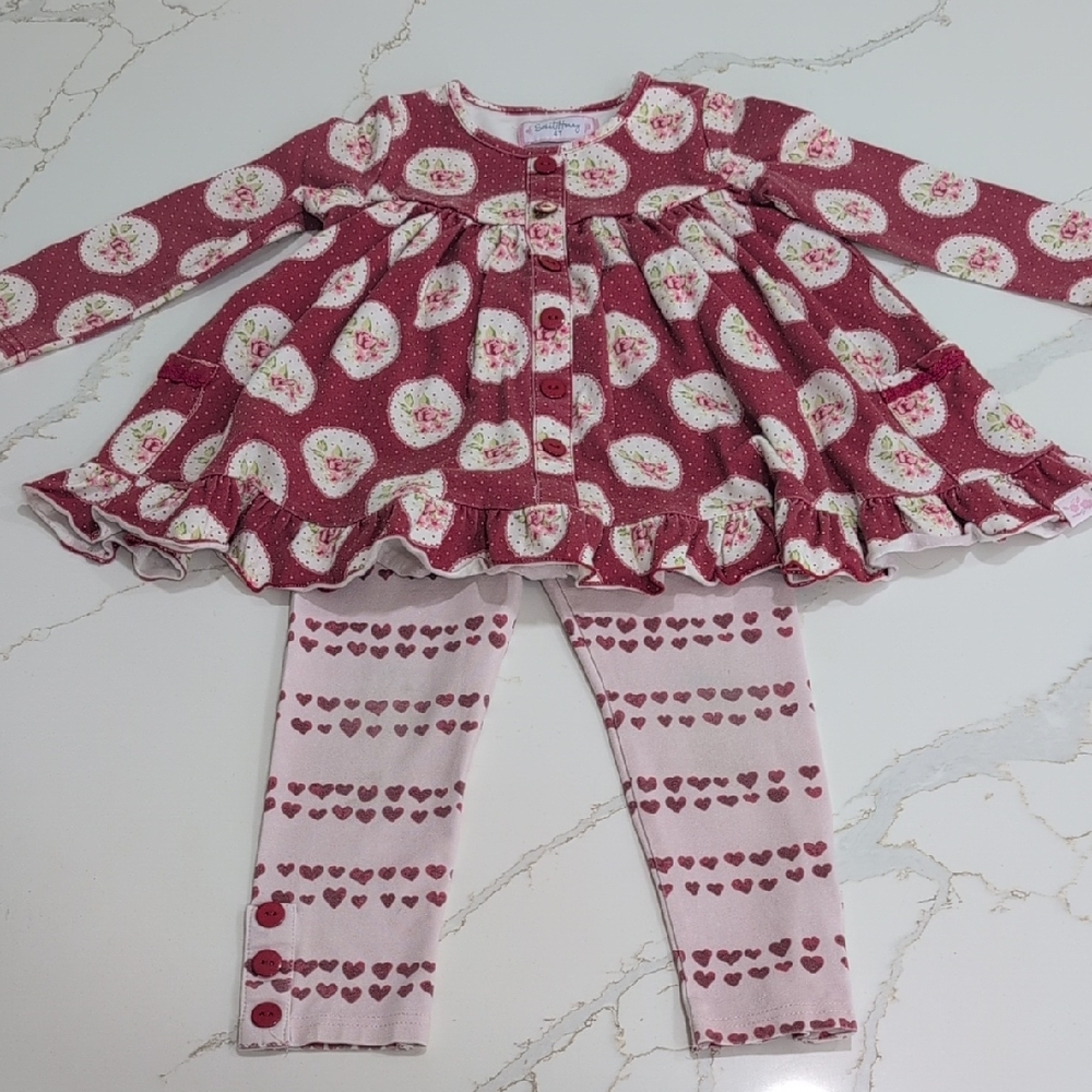 SweetHoney Red Floral Toddler Set 4T - Picture 3 of 9